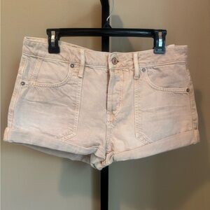 Free People Light Tan Jean Shorts